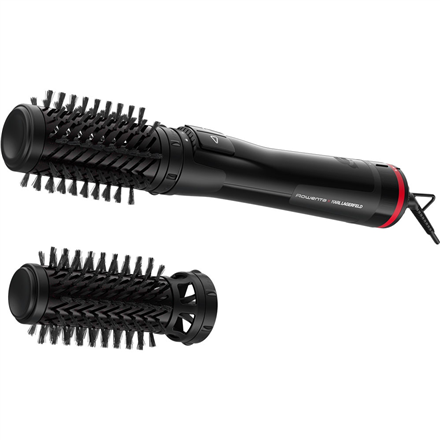 Rowenta Activ Keratin and Shine Hair Brush | x Karl Lagerfeld CF952LF0 | Ion conditioning | Number of heating levels 2 | 1000 W | Black