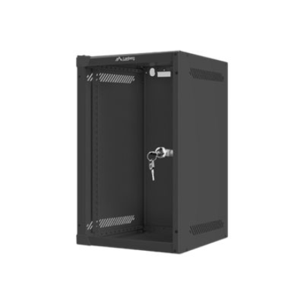 Lanberg | Rack cabinet 10" wall-mount 9U/280x310 (flat pack) with glass door | WF10-2309-10B | Black