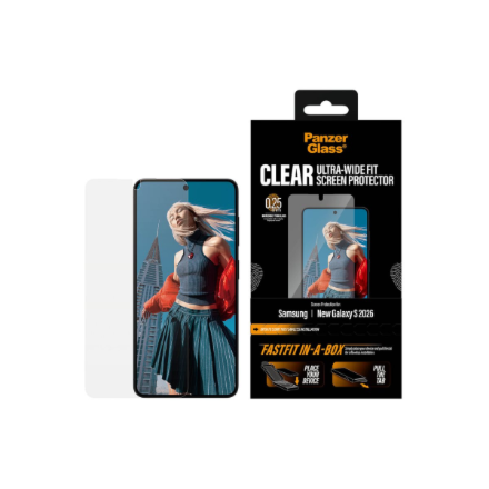 PanzerGlass Screen Protector Samsung New Galaxy S26 | Ultra-Wide Fit w. FASTFIT IN-A-BOX | PanzerGlass