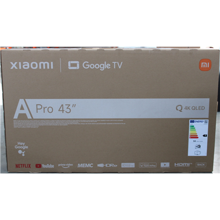 SALE OUT. Xiaomi QLED TV A Pro 2026 43" | SALE OUT. | Xiaomi QLED TV A Pro 2026 | 43 | Smart TV | Google TV | UHD | Dark Gray | DAMAGED PACKAGING
