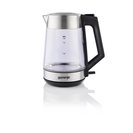 Gorenje | K17OGS | Kettle | Electric | 1.7 L | 2200 W | 360° rotational base | Stainless steel/Glass | Stainless steel