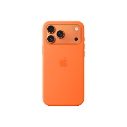 Apple iPhone 17 Pro Max Silicone Case with MagSafe – Orange | Apple