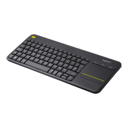 Logitech | K400 Plus | Keyboard with Trackpad | Wireless | US | Black | • Keyboard• Unifying receiver • 2 AA batteries (pre-installed)• User documentation