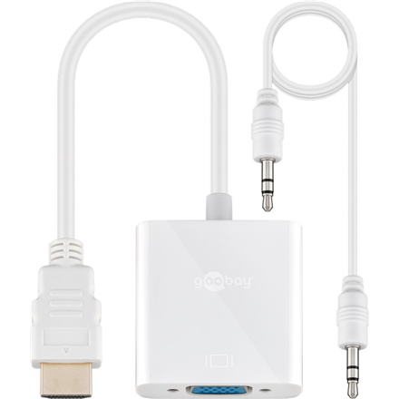 Goobay | HDMI/VGA adapter, nickel plated | 51758 | White | HDMI male (type A) | VGA female (15-pin)