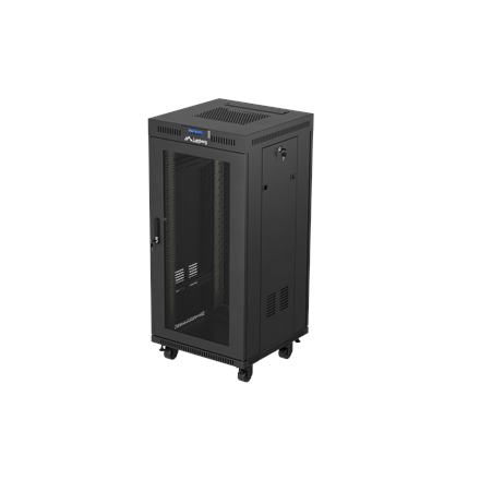 Lanberg Rack cabinet 19" free-standing 24U/600x600 (flat pack) with mesh door LCD V2, black | Lanberg