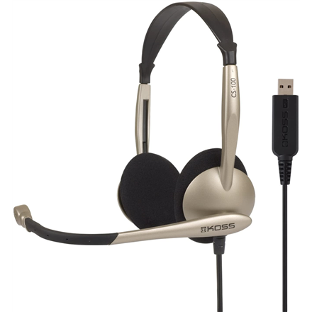Koss | Headphones | CS100USB | Wired | On-Ear | Microphone | Gold | Noise canceling