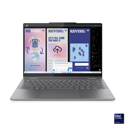Lenovo- Yoga 7 2-in-1 14ILL10 Intel | Luna Grey | 14 " | OLED | Touchscreen | WUXGA | 1920 x 1200 pixels | Glossy | Intel Core Ultra 5 | 226V | 16 GB | Soldered LPDDR5X | Solid-state drive capacity 512 GB | Intel Arc...