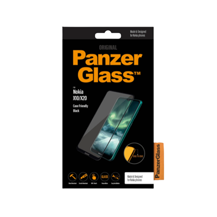 PanzerGlass | Screen protector | Nokia | X10/X20 | Glass | Black | Full frame coverage; 100% touch preservation; Rounded edges | Case friendly