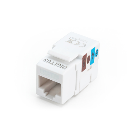 Class E CAT 6 Keystone Jack | DN-93601 | Unshielded RJ45 to LSA | Cable installation via LSA strips, color coded according to EIA/TIA 568 A & B; The Cat 6 keystone module supports transmission speeds of up to 1 GBit/s...