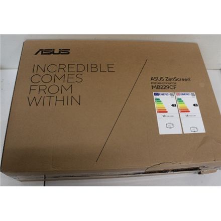 SALE OUT. Asus | ZenScreen MB229CF | 21.5 " | IPS | FHD | 16:9 | 100 Hz | 5 ms | 1920 x 1080 pixels | 250 cd/m² | Warranty 22 month(s) | DAMAGED PACKAGING
