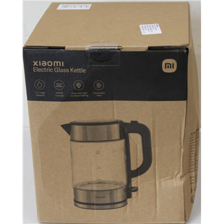 SALE OUT. Xiaomi Electric Glass Kettle EU | Xiaomi | Electric Glass Kettle EU | Electric | 2200 W | 1.7 L | Glass | 360° rotational base | Black/Stainless Steel | DAMAGED PACKAGING