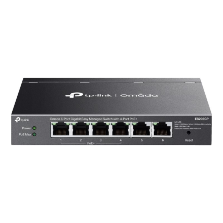 TP-LINK ES206GP Omada 6-Port Gigabit Easy Managed Switch with 4-Port PoE+ | TP-LINK