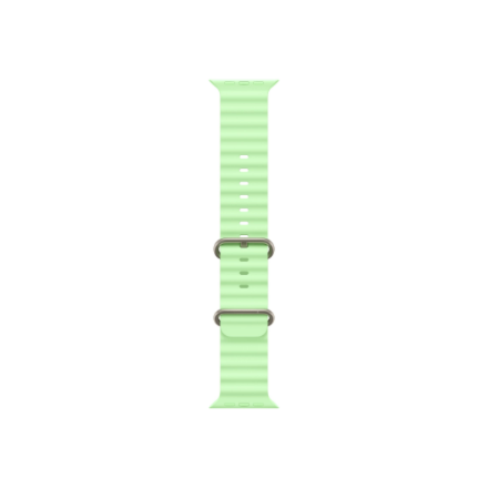 Apple | 130-200 mm | 49mm Neon Green Ocean Band - Natural Titanium Finish