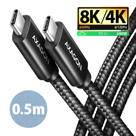 AXAGON | NewGEN+ USB-C to USB-C 4 Gen 3×2/240 W cable, 0.5 m | BUCM4X-CM05AB