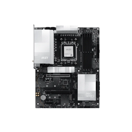 MSI PRO X870E-S EVO WIFI | Processor family AMD | Processor socket AM5 | DDR5 | Supported hard disk drive interfaces SATA, M.2 | Number of SATA connectors 4