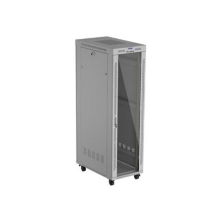 Lanberg Rack cabinet 19" free-standing 42U/600x1000 (flat pack) with glass door LCD | FF01-6042-12SL | IP20 | Grey, RAL7035