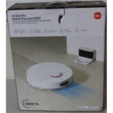 SALE OUT. Xiaomi Robot Vacuum S40C EU | Xiaomi Robot Vacuum S40C EU | Wet&Dry | 2600 mAh | Dust capacity 0.52 L | 5000 Pa | White | DAMAGED PACKAGING | 14 month(s)