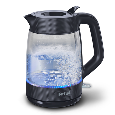 TEFAL Kettle | KO2G08E0 | 2000 W | Electric | 1.7 L | Heat-resistant glass | 360° rotational base | Black/Transparent