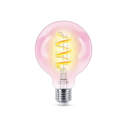 Philips Smart WiFi Filament Clear G95 470Lm | E27 | 6.3 W | RGB | Bluetooth, Wi-Fi