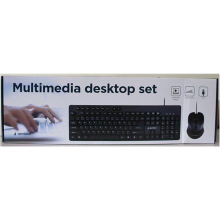 SALE OUT. Gembird KBS-UM-04 Multimedia desktop set, black, US-Layout | SALE OUT. | Gembird | Multimedia desktop set | KBS-UM-04 | USB Keyboard | Wired | Mouse included | US | Black | DAMAGED PACKAGING