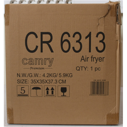 SALE OUT. Camry CR 6313 Airfryer Oven, 12 programs, Capacity 5l, White | Camry Airfryer Oven | CR 6313 | Power 2000 W | Capacity 5 L | Convection | White | DAMAGED PACKAGING | 24 month(s)