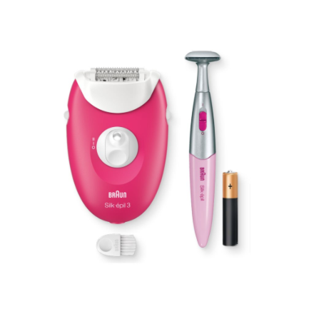 Braun Silk-épil 3 SE3-202 Epilator, White/Pink | Braun