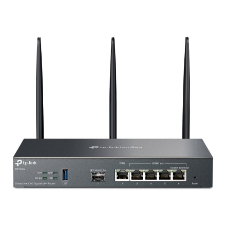 TP-LINK | SafeStream Gigabit Multi-WAN VPN Router | ER706W | 802.1q | Ethernet LAN (RJ-45) ports 1× Gigabit SFP WAN Port, 1× Gigabit RJ45 WAN Port, 2x Gigabit RJ45 LAN Ports 2× Gigabit WAN/LAN RJ45 Ports | Mesh Suppor...