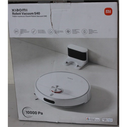 SALE OUT. Xiaomi Robot Vacuum S40 EU | Xiaomi Robot Vacuum S40 EU | Wet&Dry | 5200 mAh | Dust capacity 0.52 L | 10000 Pa | White | DAMAGED PACKAGING | 24 month(s)