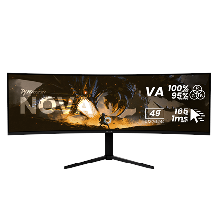 Arozzi | Nova | 49 " | VA | 32:9 | 165 Hz | 4 ms | 5120 x 1440 pixels | 350 cd/m² | HDMI ports quantity 2 | Black