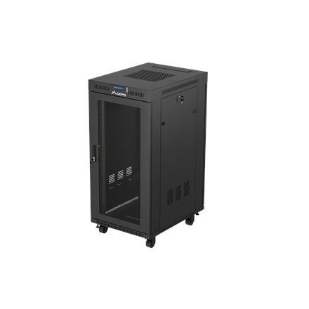 Lanberg Rack cabinet 19" free-standing 24U/600x800 (flat pack) with mesh door LCD V2 | FF01-6824-23BL | Black