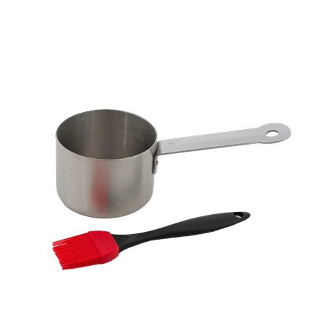 Barbecook | Stainless steel saucepot with brush, 10.5 x 7.5 x 23 cm | BC-ACC-7211