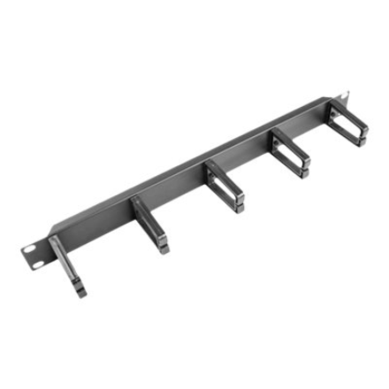 Lanberg 19" cable management panel with 5 plastic holders 1U type B | AK-1202-B | Black