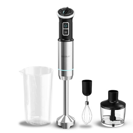 Cecotec Hand blender | Power Neutron 1100MAX Cream&Crush | Hand Blender | 1100 W | Number of speeds Adjustable | Turbo mode | Chopper | Black/Silver