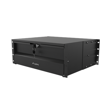Lanberg 19" Drawer 4U, max load capacity up to 90 kg 4 point assembly | AK-2004-B | 48.26 x 36 x 17.6 cm | Black
