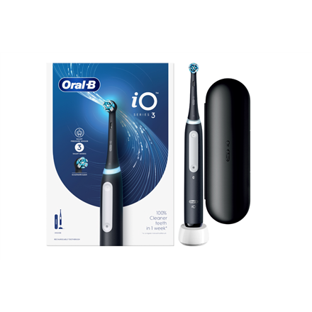 Oral-B Electric Toothbrush | iO3 Series | Rechargeable | For adults | Number of brush heads included 1 | Number of teeth brushing modes 3 | Black