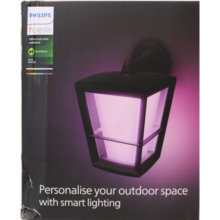 SALE OUT. | Philips Hue WCA Econic Outdoor Wall Lantern | 15 W | 2000-6500 Hue White Colour Ambiance | DAMAGED PACKAGING | 24 month(s)