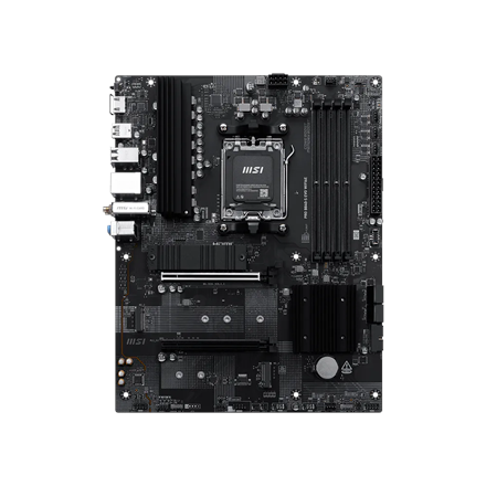PRO B840-S EVO WIFI6E | MSI Processor family AMD | Processor socket AM5 | Supported hard disk drive interfaces SATA, M.2 | Number of SATA connectors 4