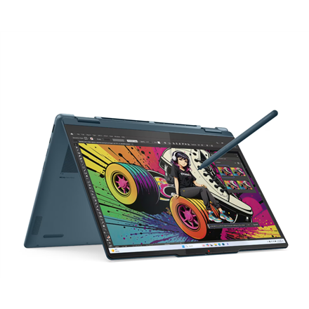 Lenovo- Yoga 7 2-in-1 14AKP10 AMD | Tidal Teal | 14 " | OLED | Touchscreen | WUXGA | 1920 x 1200 pixels | Glossy | AMD Ryzen AI 5 | 340 | 16 GB | Soldered LPDDR5 | Solid-state drive capacity 512 GB | AMD Radeon 840M G...