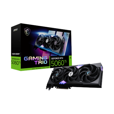 MSI GeForce RTX 5060 Ti 16G GAMING TRIO OC | NVIDIA | 16 GB | GeForce RTX 5060 Ti | GDDR7 | HDMI ports quantity 1 | PCI Express Gen 5 x16 (uses x8)