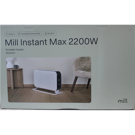 SALE OUT. Mill CO2200MECMAX 2200W Convection Heater, Mechanical thermostat, Wire heating element, White | Mill Heater | CO2200MECMAX | Convection Heater | 2200 W | Number of power levels 3 | Suitable for rooms up to m...