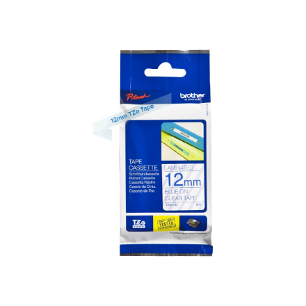Brother | TZe-133 Laminated Tape | Blue on Clear | TZe | 8 m | 1.2 cm