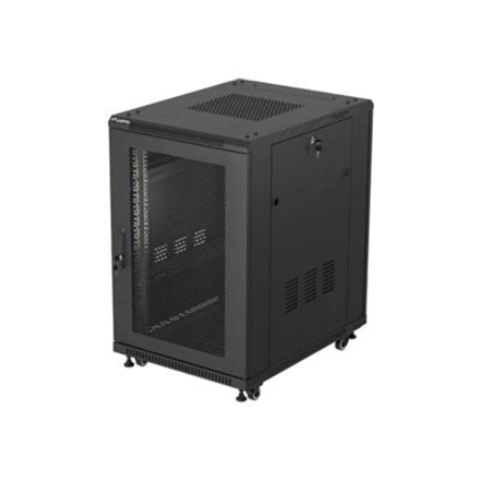 Lanberg Rack cabinet 19" free-standing 18U/600x800 (flat pack) with mesh door | FF01-6818-23B | IP20 | Black, RAL 9004