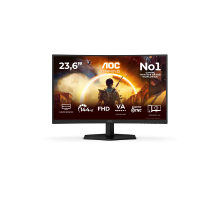 AOC C24G42FE | 24 " | Fast VA | FHD | 16:9 | 180 Hz | 0.5 ms | 1920 x 1080 pixels | 300 cd/m² | HDMI ports quantity 1 | Black
