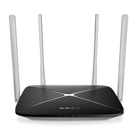 Mercusys | AC1200 Dual Band Wireless Router | AC12 | 802.11ac | 300+867 Mbit/s | 10/100 Mbit/s | Ethernet LAN (RJ-45) ports 3 | Mesh Support No | MU-MiMO No | No mobile broadband | Antenna type 4xFixed | No