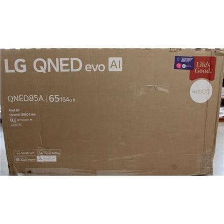 SALE OUT. LG 65QNED85A3C 65" (165 cm) 4K Smart TV | SALE OUT. LG 4K QNED MiniLED TV | 65QNED85A3C | 65 | Smart TV | webOS 25 | 4K UHD | DAMAGED PACKAGING