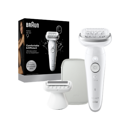 Braun Silk-épil 9 SES9-030 | Epilator | Operating time (max) 50 min | Number of power levels 2 | Wet & Dry | White/Silver