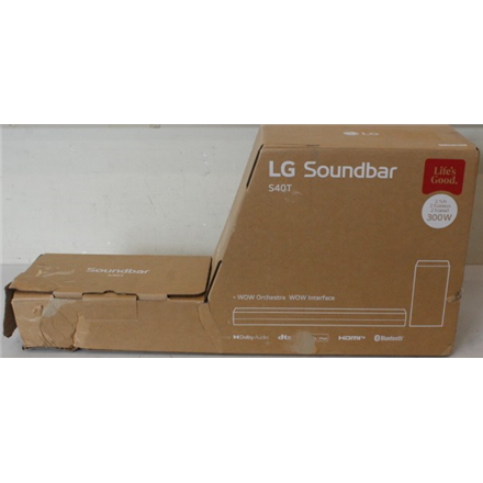SALE OUT. LG Soundbar S40T for TV 2.1 ch. with Bluetooth | LG Soundbar 2.1 Channel Sound System | S40T | 27 " | IPS | FHD | 16:9 | 60 Hz | 14 ms | 1920 x 1080 | 250 cd/m² | HDMI ports quantity 2 | Black | Warranty 23...