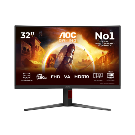 AOC C32G4Z | 32 " | VA | FHD | 16:9 | 240 Hz | 0.3 ms | 1920 x 1080 pixels | 300 cd/m² | HDMI ports quantity 1 | Black
