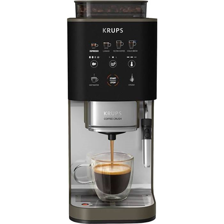 Krups | Coffee Maker | SA403BE0 Crush Experience | Pump pressure 15 bar | Built-in milk frother | Automatic | Black/Silver | 1370 W