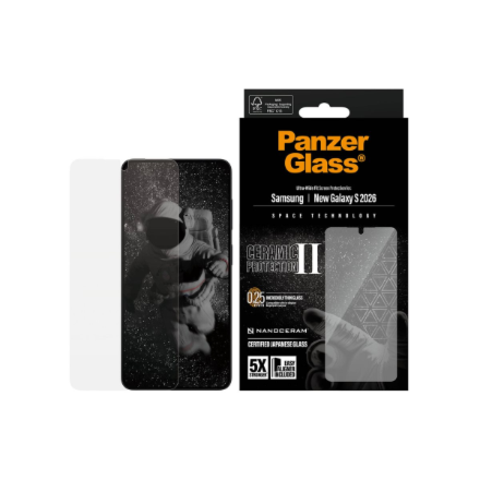 PanzerGlass Ceramic Screen Protector Samsung New Galaxy S26 | Ultra-Wide Fit w. EasyAligner | PanzerGlass
